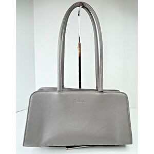 Bostanten Gray M Otilia Functional & Fashionable Leather Shoulder Bag Barrel‎